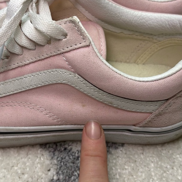 Vans Old Skool Shoes Pink Suede Classic Low Top Sneakers Blushing White - Picture 3 of 12